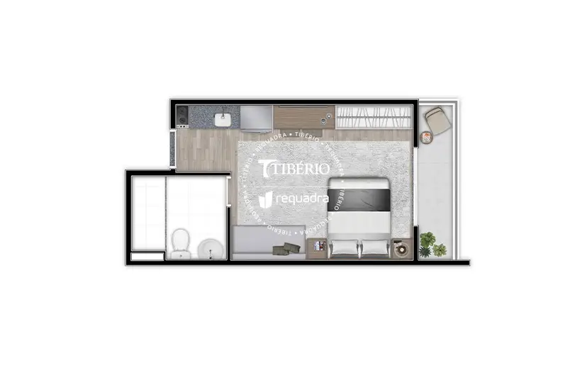 Planta Studio 29,05 m²