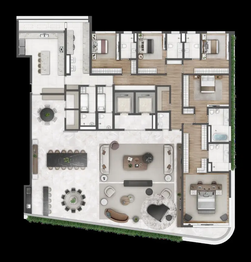 Planta 5 dormitórios – opção de planta 489 m²