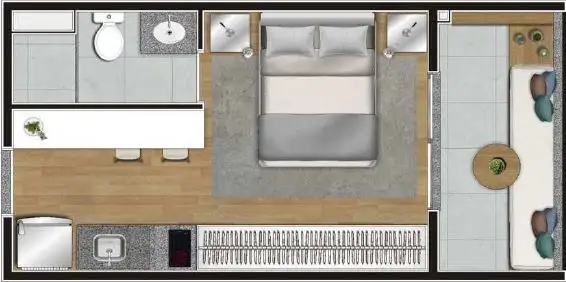 Planta Studio 25,02 m²