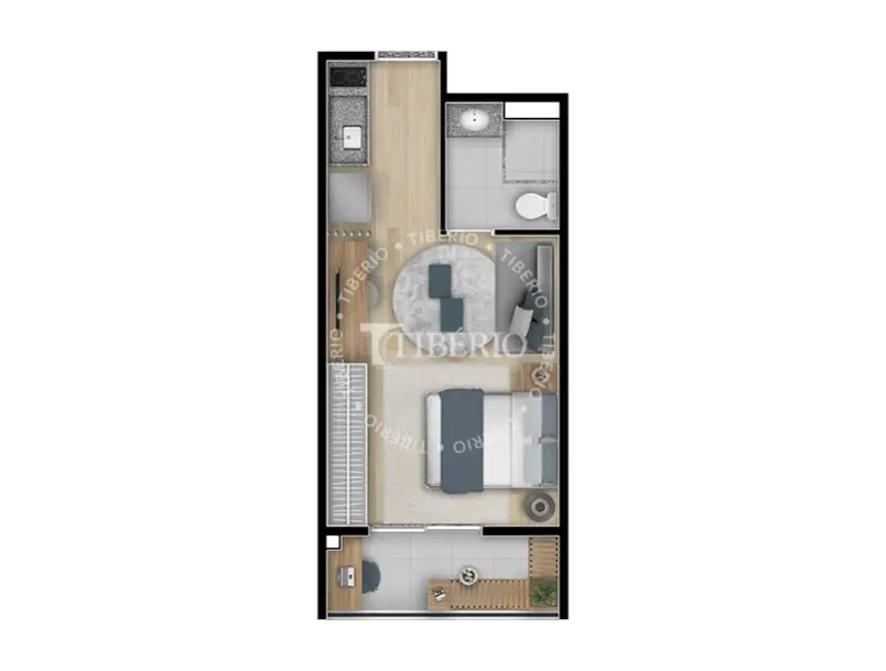 Planta Studio 26,94 m²