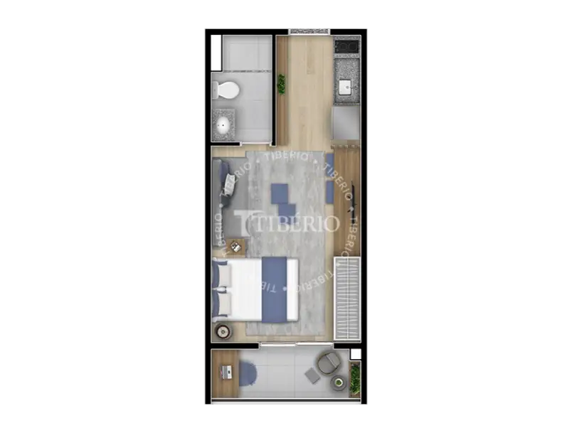 Planta Studio 27,32 m²