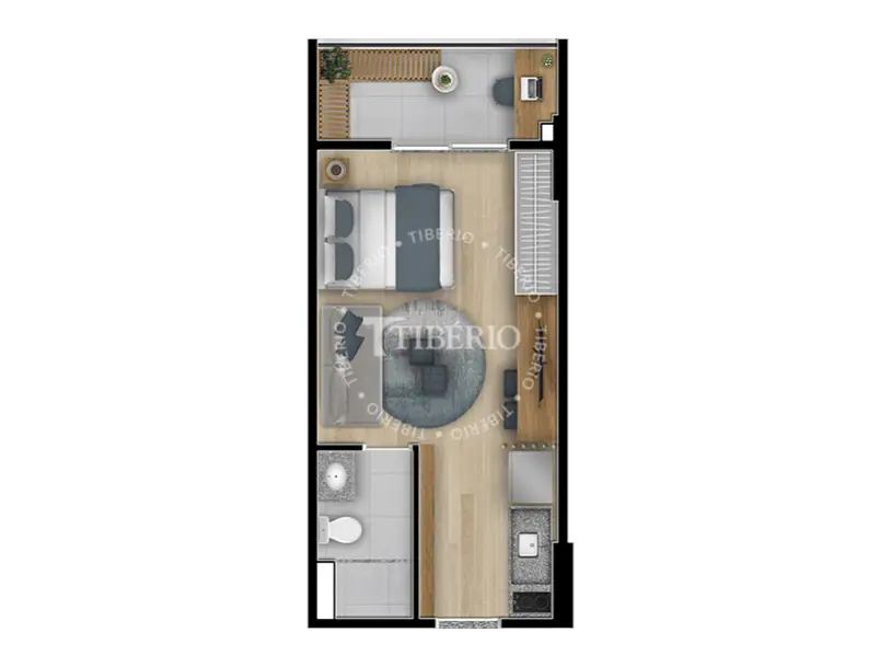 Planta Studio 27,93 m²