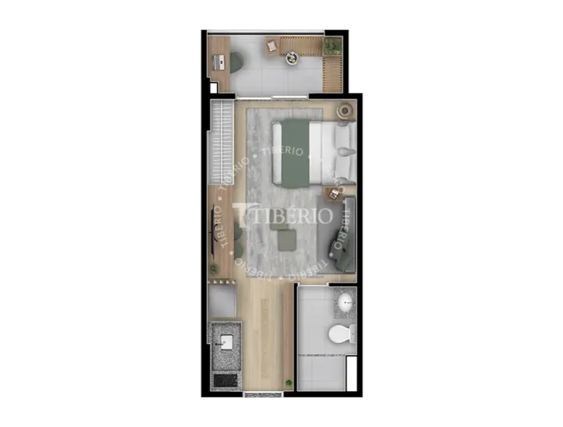Planta Studio 28,10 m²