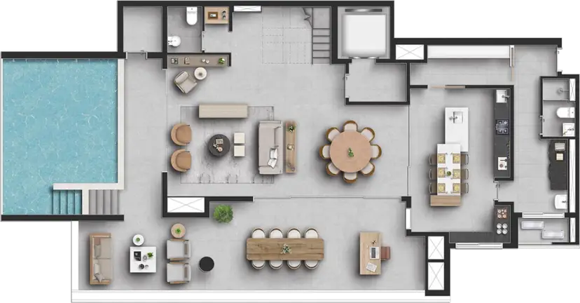 Planta 4 dormitórios – duplex 363 m²
