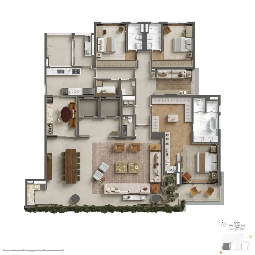 Planta Planta decorada 300 m²